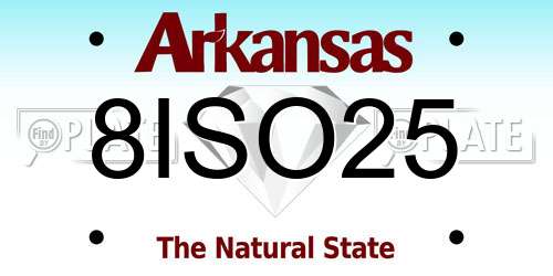 8ISO25 Arkansas License Plate