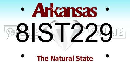 8IST229 Arkansas License Plate