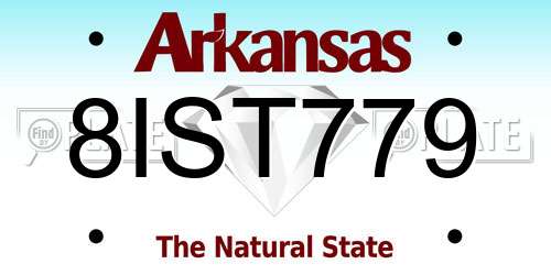 8IST779 Arkansas License Plate