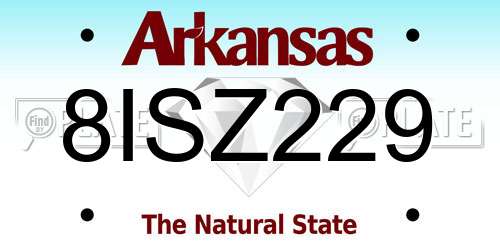 8ISZ229 Arkansas License Plate