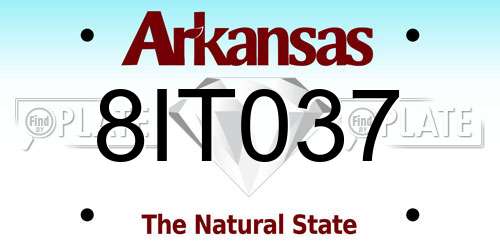 8IT037 Arkansas License Plate