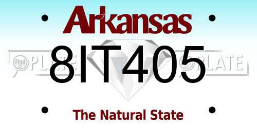 8IT405 Arkansas License Plate