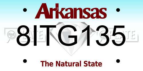 8ITG135 Arkansas License Plate