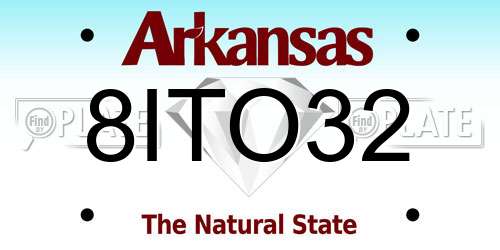8ITO32 Arkansas License Plate