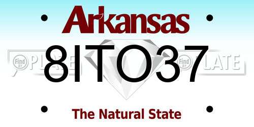 8ITO37 Arkansas License Plate