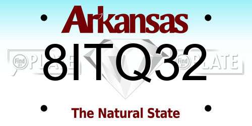 8ITQ32 Arkansas License Plate