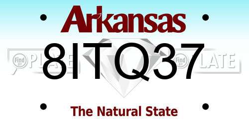 8ITQ37 Arkansas License Plate