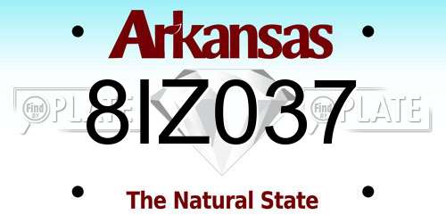 8IZ037 Arkansas License Plate