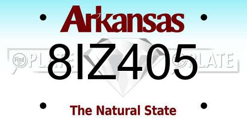8IZ405 Arkansas License Plate