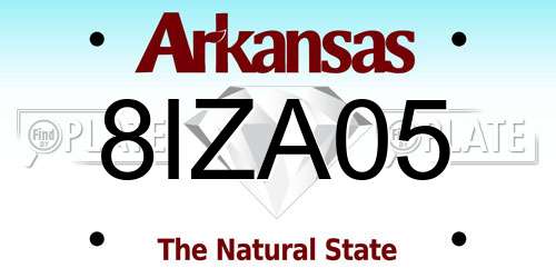 8IZA05 Arkansas License Plate