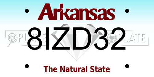 8IZD32 Arkansas License Plate