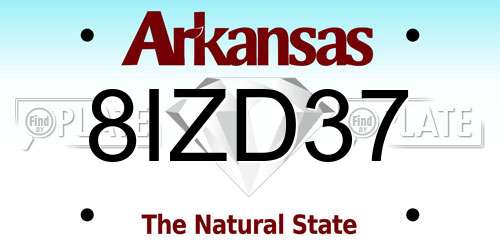 8IZD37 Arkansas License Plate