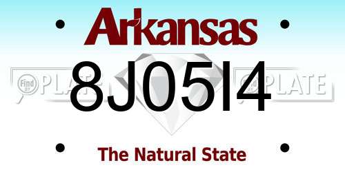 8J05I4 Arkansas License Plate