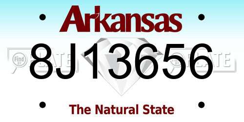 8J13656 Arkansas License Plate