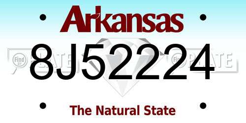 8J52224 Arkansas License Plate