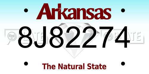 8J82274 Arkansas License Plate