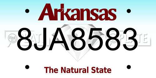 8JA8583 Arkansas License Plate