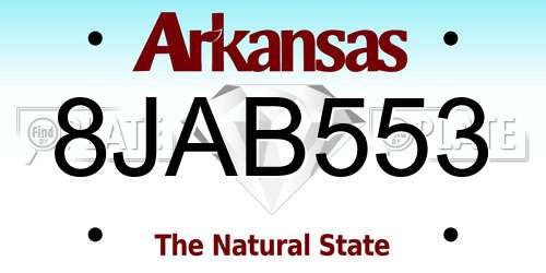 8JAB553 Arkansas License Plate