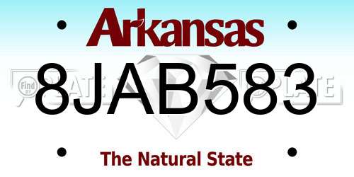 8JAB583 Arkansas License Plate