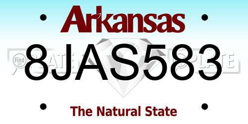 8JAS583 Arkansas License Plate