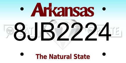 8JB2224 Arkansas License Plate