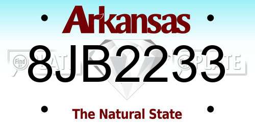 8JB2233 Arkansas License Plate