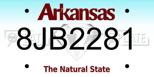 8JB2281 Arkansas License Plate