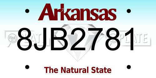 8JB2781 Arkansas License Plate