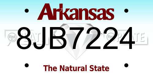 8JB7224 Arkansas License Plate