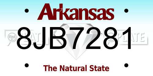 8JB7281 Arkansas License Plate