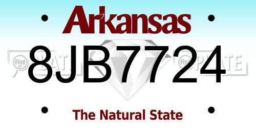 8JB7724 Arkansas License Plate