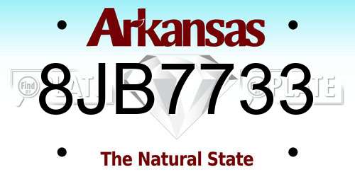 8JB7733 Arkansas License Plate