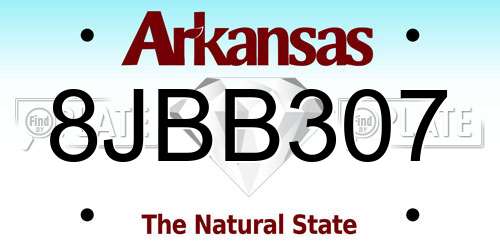 8JBB307 Arkansas License Plate