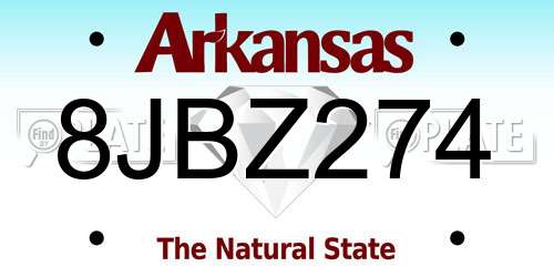8JBZ274 Arkansas License Plate