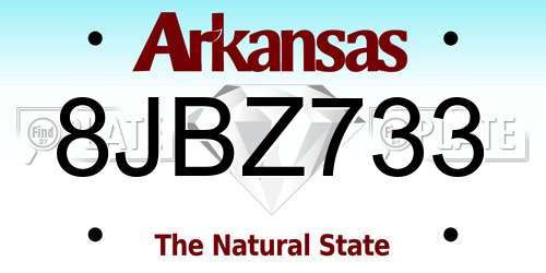8JBZ733 Arkansas License Plate
