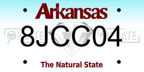8JCC04 Arkansas License Plate
