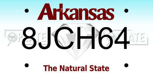 8JCH64 Arkansas License Plate