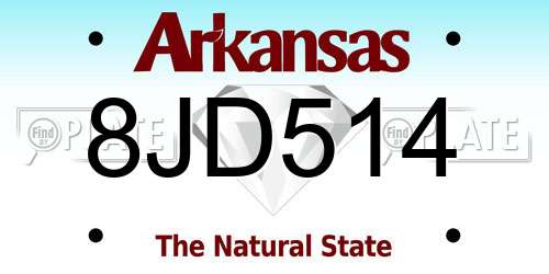 8JD514 Arkansas License Plate