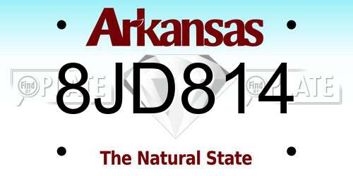 8JD814 Arkansas License Plate