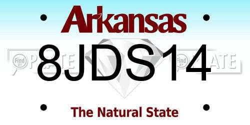8JDS14 Arkansas License Plate