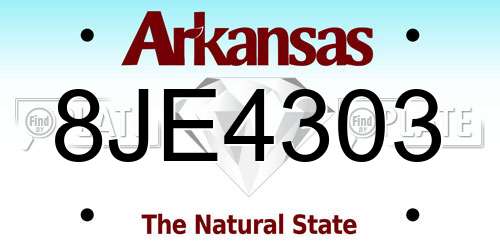8JE4303 Arkansas License Plate