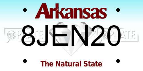 8JEN20 Arkansas License Plate