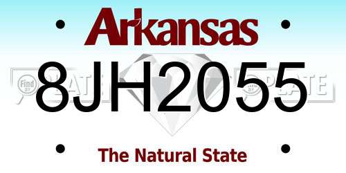 8JH2055 Arkansas License Plate