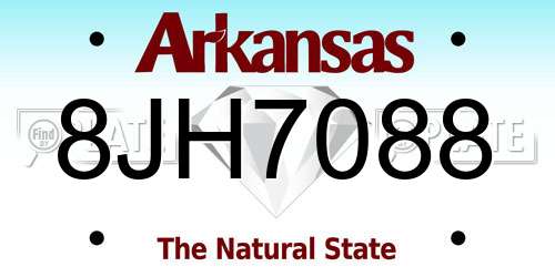 8JH7088 Arkansas License Plate