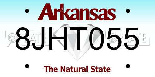 8JHT055 Arkansas License Plate