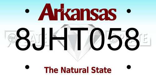 8JHT058 Arkansas License Plate