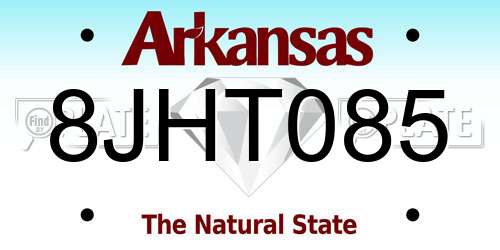 8JHT085 Arkansas License Plate