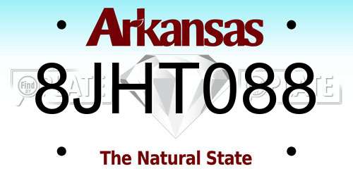 8JHT088 Arkansas License Plate