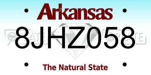 8JHZ058 Arkansas License Plate
