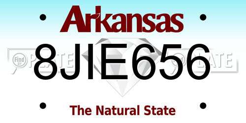 8JIE656 Arkansas License Plate